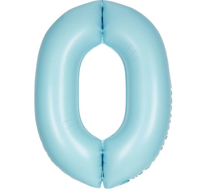 Unique 34” powder blue 0 foil number