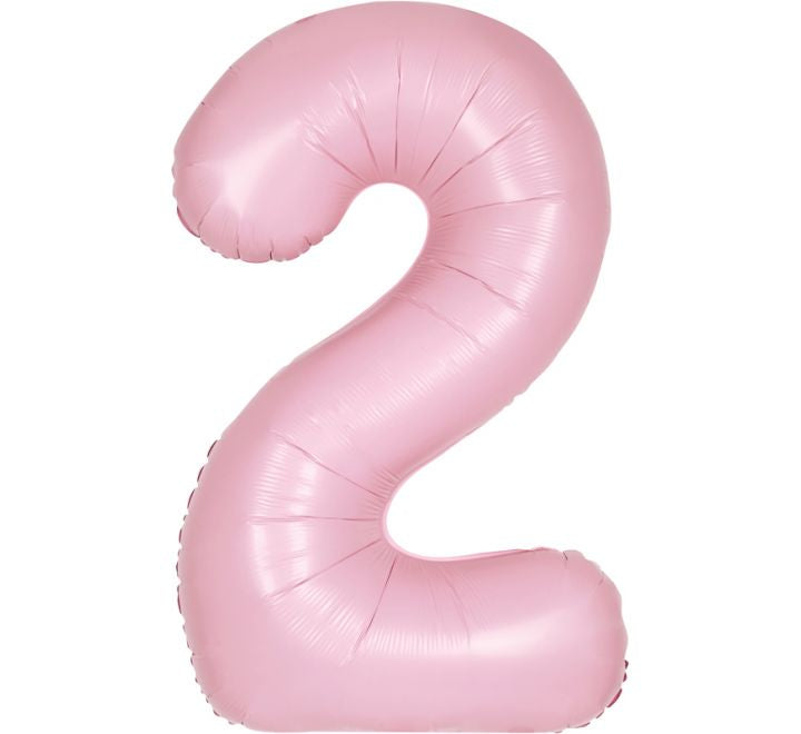 Unique 34” matte pink 2 foil number