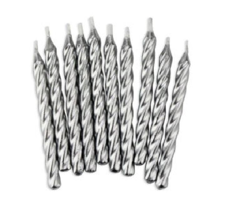 (10) SILVER SPIRAL CANDLES