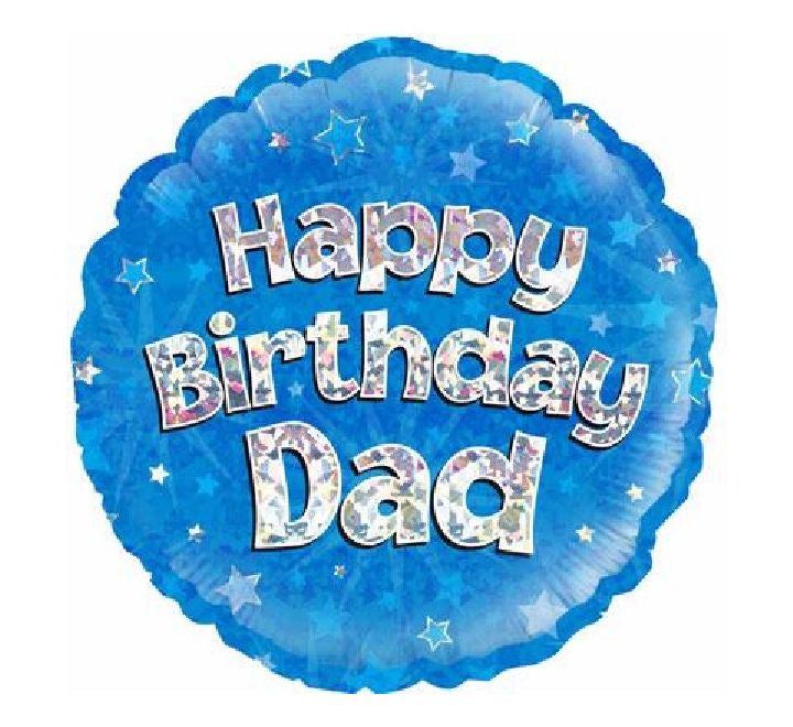 18” happy birthday Dad holographic foil balloon