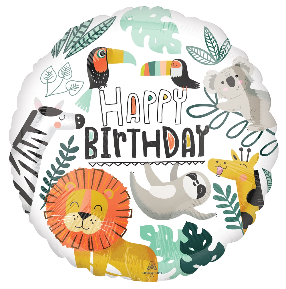 18” Get Wild Birthday Foil Balloon