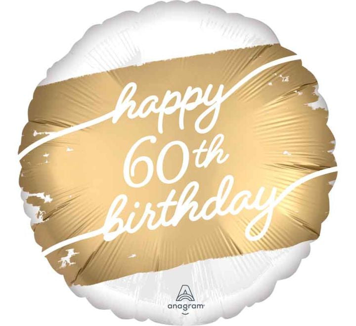 18” Golden Age 60th birthday foil balloon