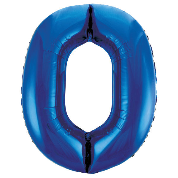 Unique 34” blue 0 foil number