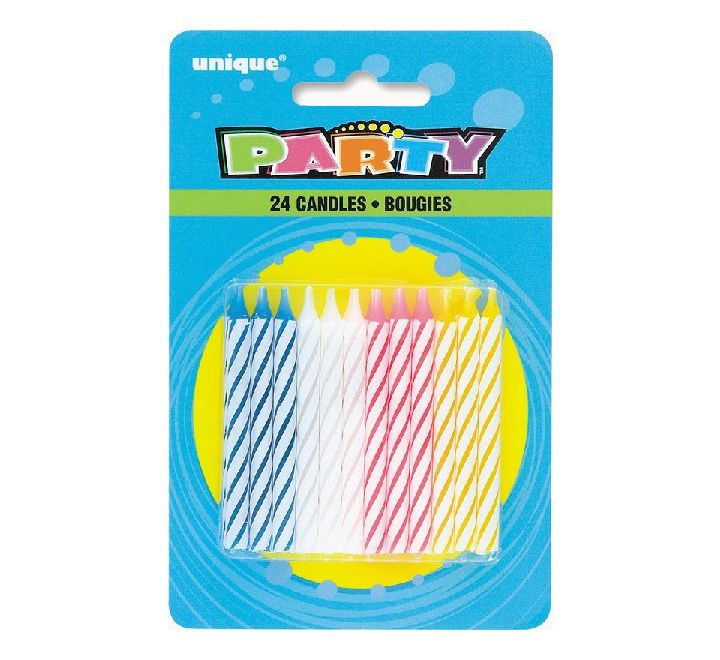 (24) ASSORTED SPIRAL CANDLES