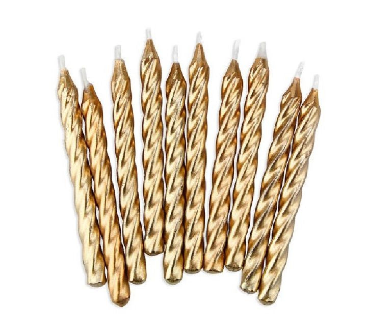 (10) GOLD SPIRAL CANDLES