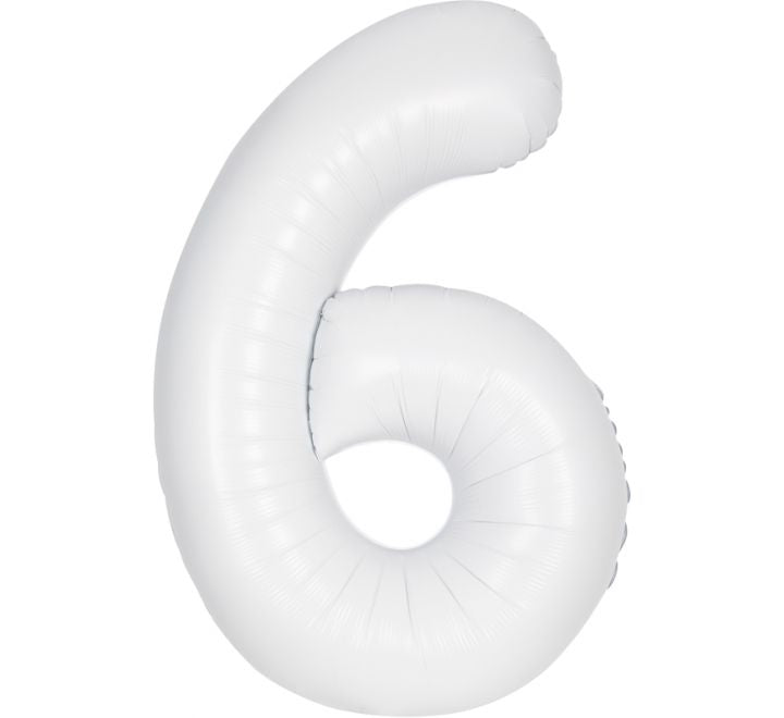 Unique 34” matte white 6 foil number