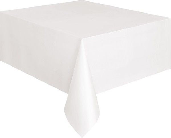 Unique WHITE PLASTIC TABLECOVER (STANDARD PACKAGING)