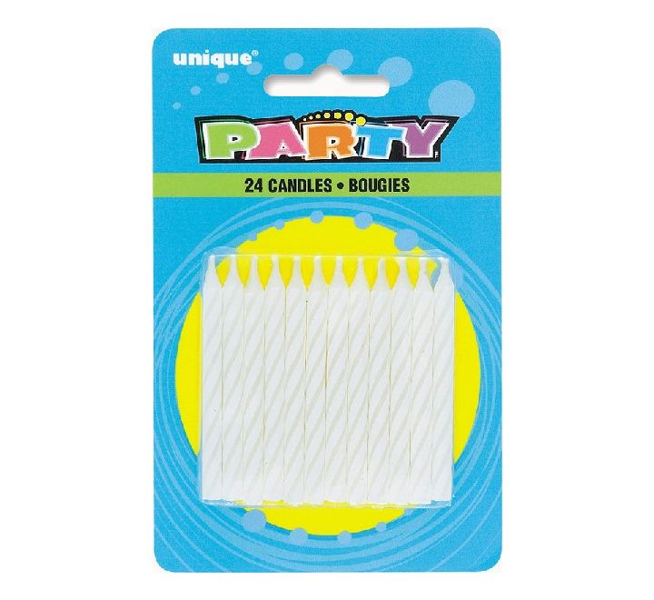 (24) WHITE SPIRAL CANDLES