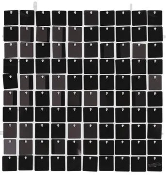 Sequin Wall Panel 30cm x 30cm Metallic Black (100 Squares) 36pcs