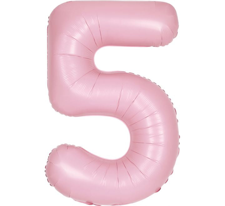 Unique 34” matte pink 5 foil number