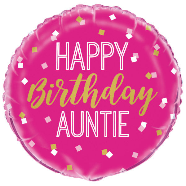 18” happy birthday Auntie foil balloon