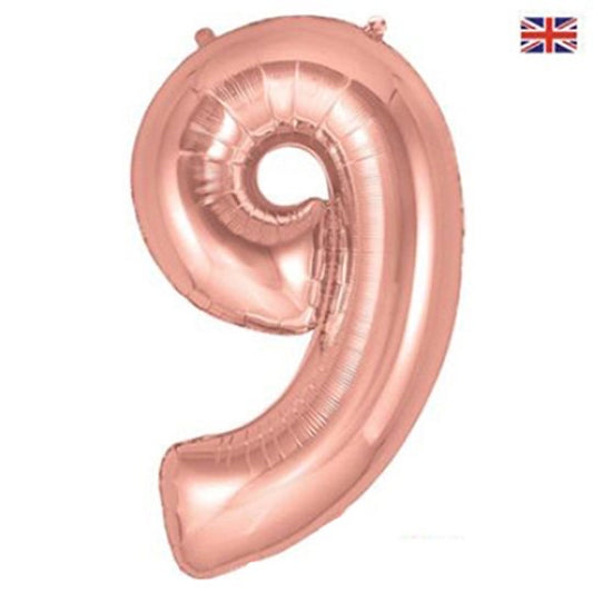 Oaktree 34” rose gold 9 foil number