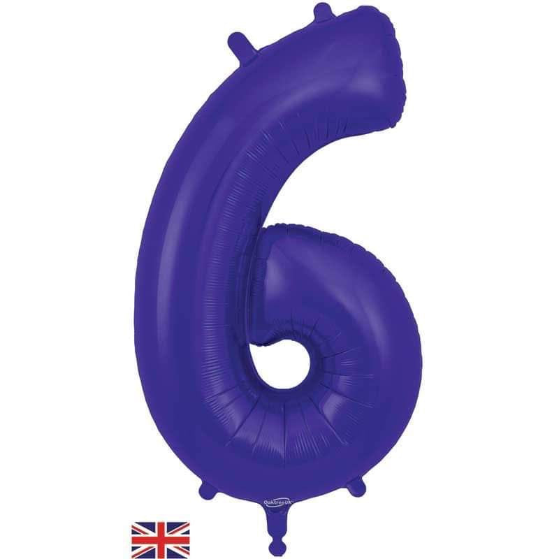 Oaktree 34” purple 6 foil number