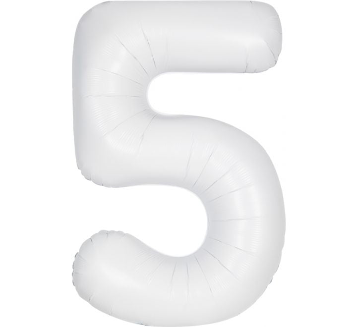 Unique 34” matte white 5 foil number