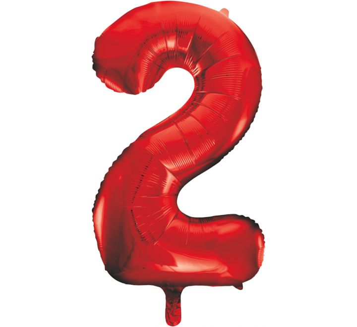 Unique 34” Red 2 foil number