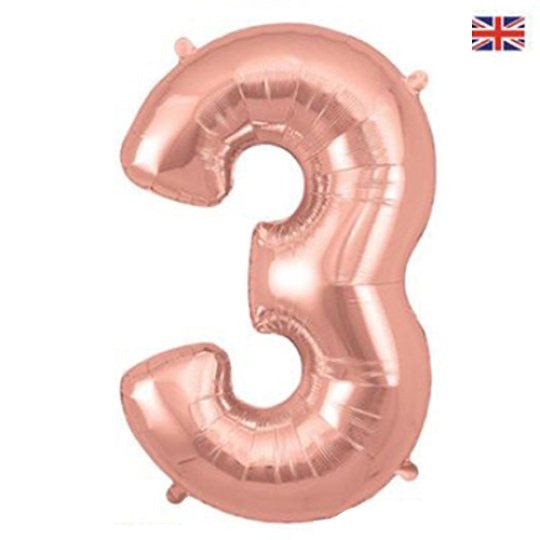 Oaktree 34” rose gold 3 foil number