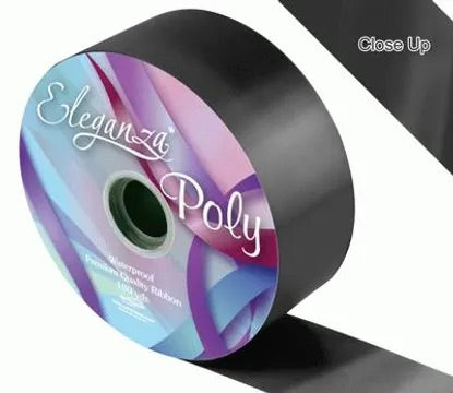 Eleganza Poly Ribbon 50mm x 91m (100yds) No.20 Black