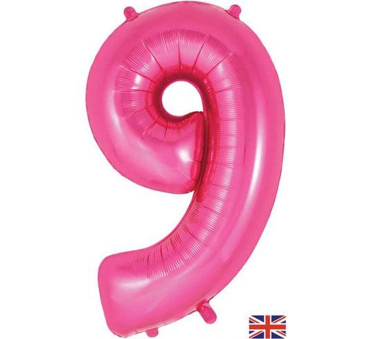 Oaktree 34” pink 9 foil number