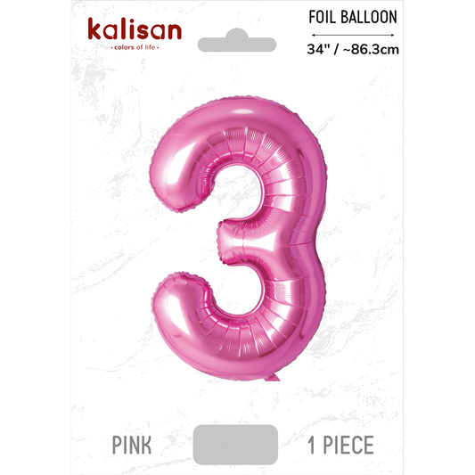 Kalisan – Pink – 34inch Foil Number 3 – 170334051