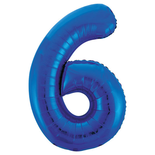 Unique 34” blue 6 foil number