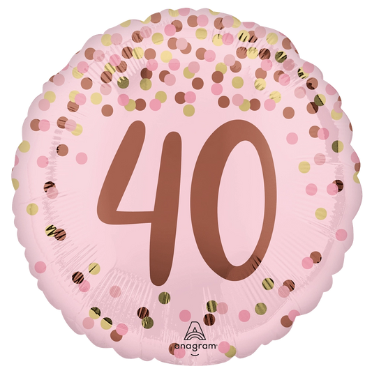 18” Pretty Pink 40th Birthday Foil Balloon