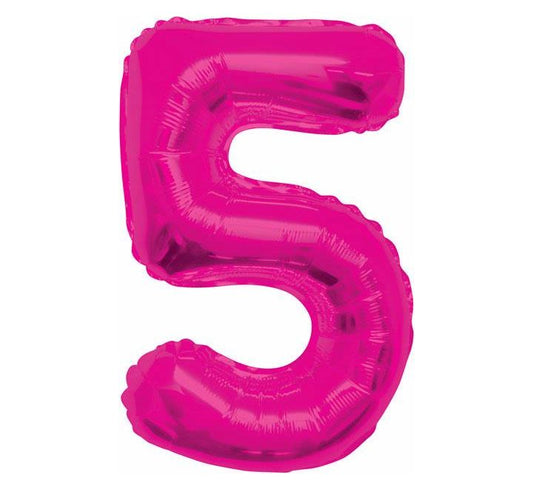 Unique 34” pink 5 foil number