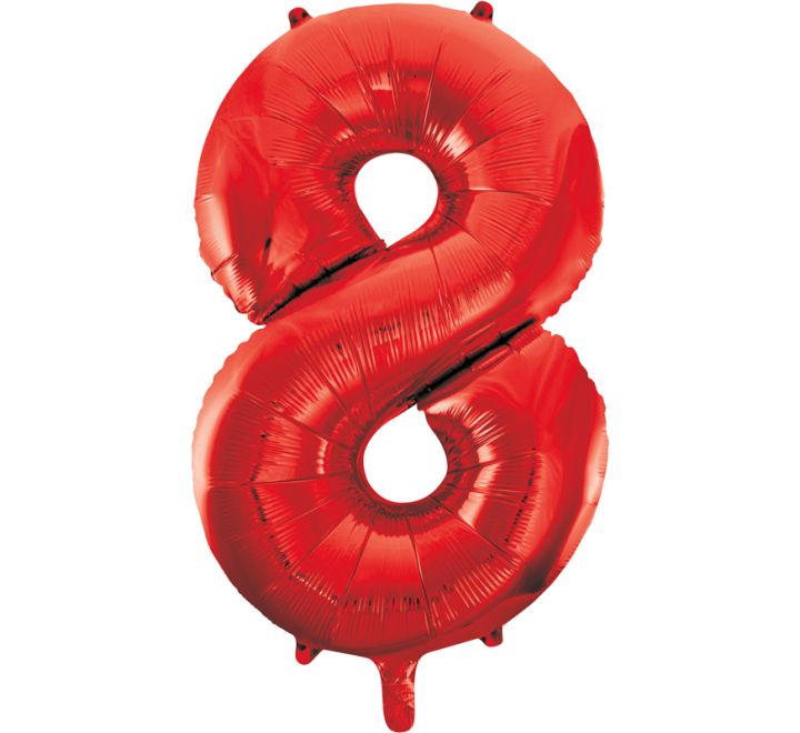 Unique 34” Red 8 foil number