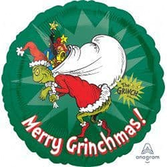 18”  merry grinchmas foil balloon