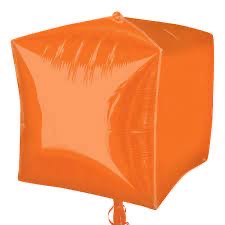 Anagram 15” orange cube foil balloon