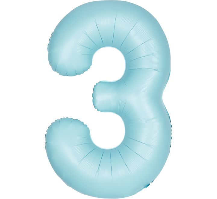 Unique 34” powder blue 3 foil number