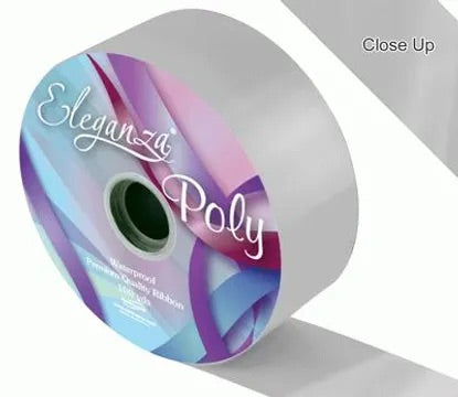 Eleganza Poly Ribbon 50mm x 91m (100yds) No.24 Silver