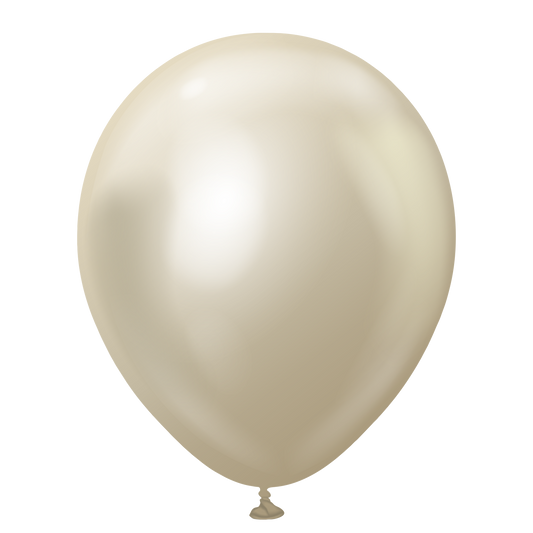 Kalisan Latex – 5″ Mirror White Gold – 100CT – 10550111
