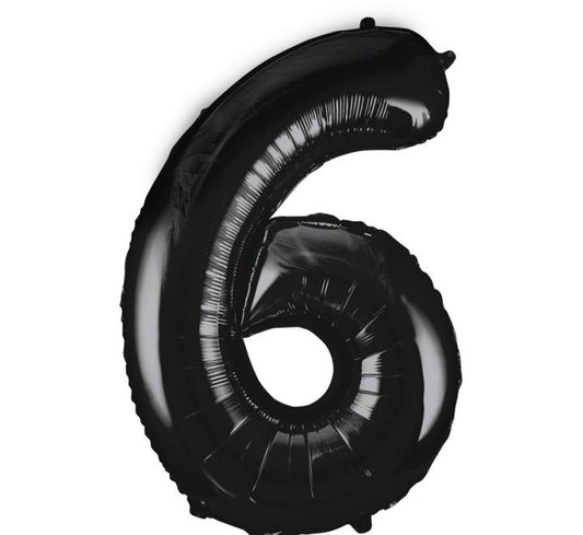 Unique 34” black 6 foil number