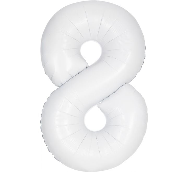 Unique 34” matte white 8 foil number