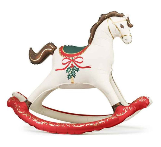41 inch Standing Christmas Rocking Horse Foil Balloon