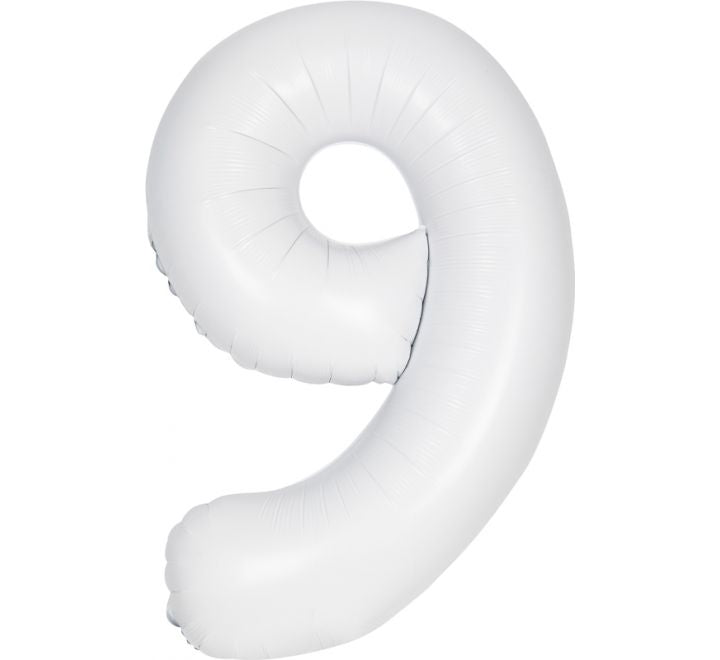 Unique 34” matte white 9 foil number