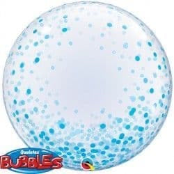 Qualatex 24” confetti dots blue Deco Bubble (max 5 per purchase)