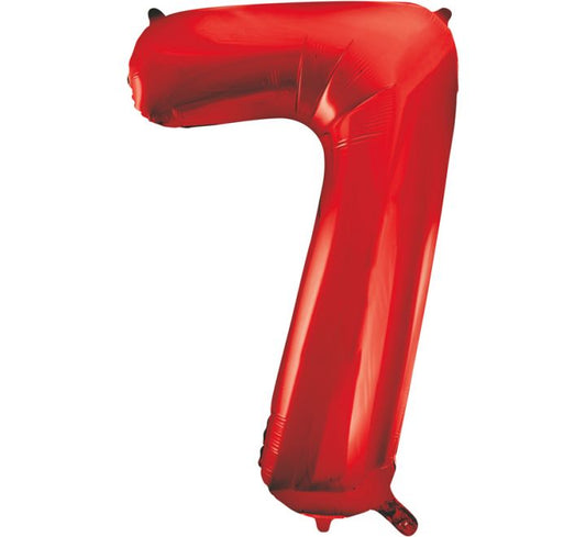 Unique 34” Red 7 foil number