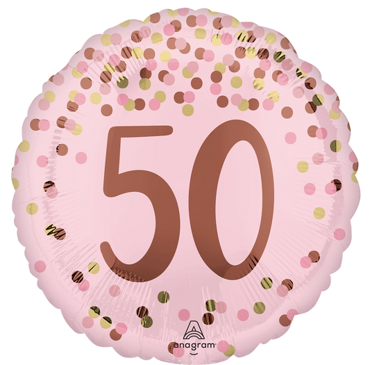 18” Pretty Pink 50th Birthday Foil Balloon