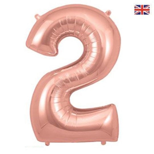 Oaktree 34” rose gold 2 foil number