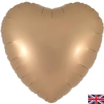 18” oaktree satin latte heart foil balloon (unpackaged)