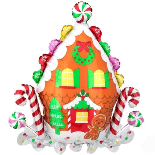 30” gingerbread house super foil shape