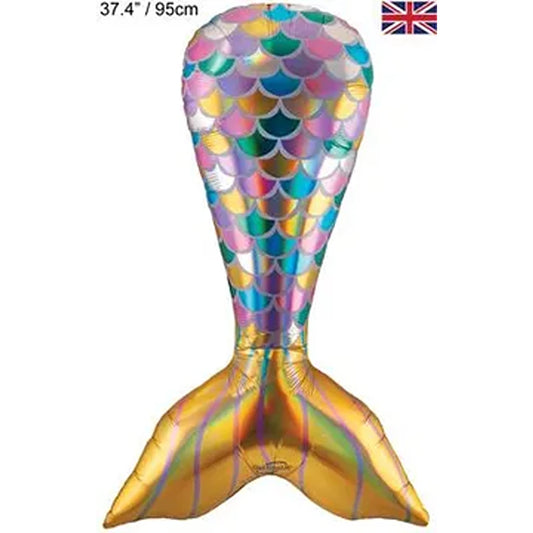 37” Iridescent Mermaid Tail Foil Balloon