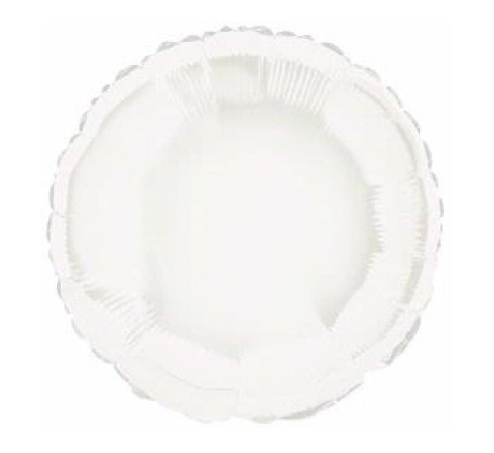 18” Unique white round foil balloon