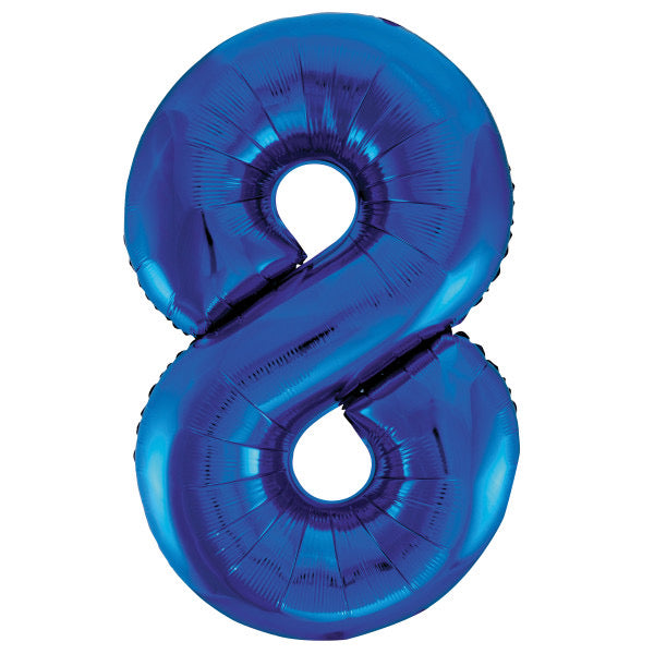 Unique 34” blue 8 foil number