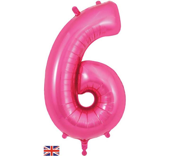 Oaktree 34” pink 6 foil number