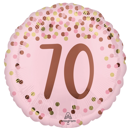 18” Pretty Pink 70th Birthday Foil Balloon