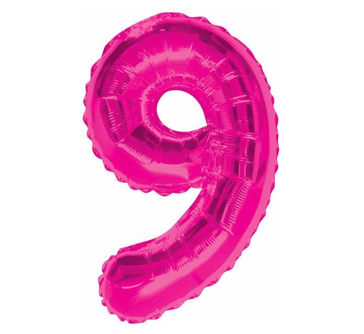 Unique 34” pink 9 foil number