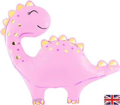 33” Cute Dino Pink foil shape balloon