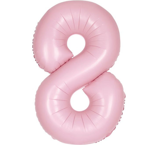 Unique 34” matte lovely pink 8 foil number